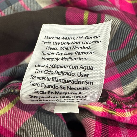 Terra & Sky Womens Plaid Button-Up Shirt 0X Viscose Long Sleeve - Picture 5 of 5